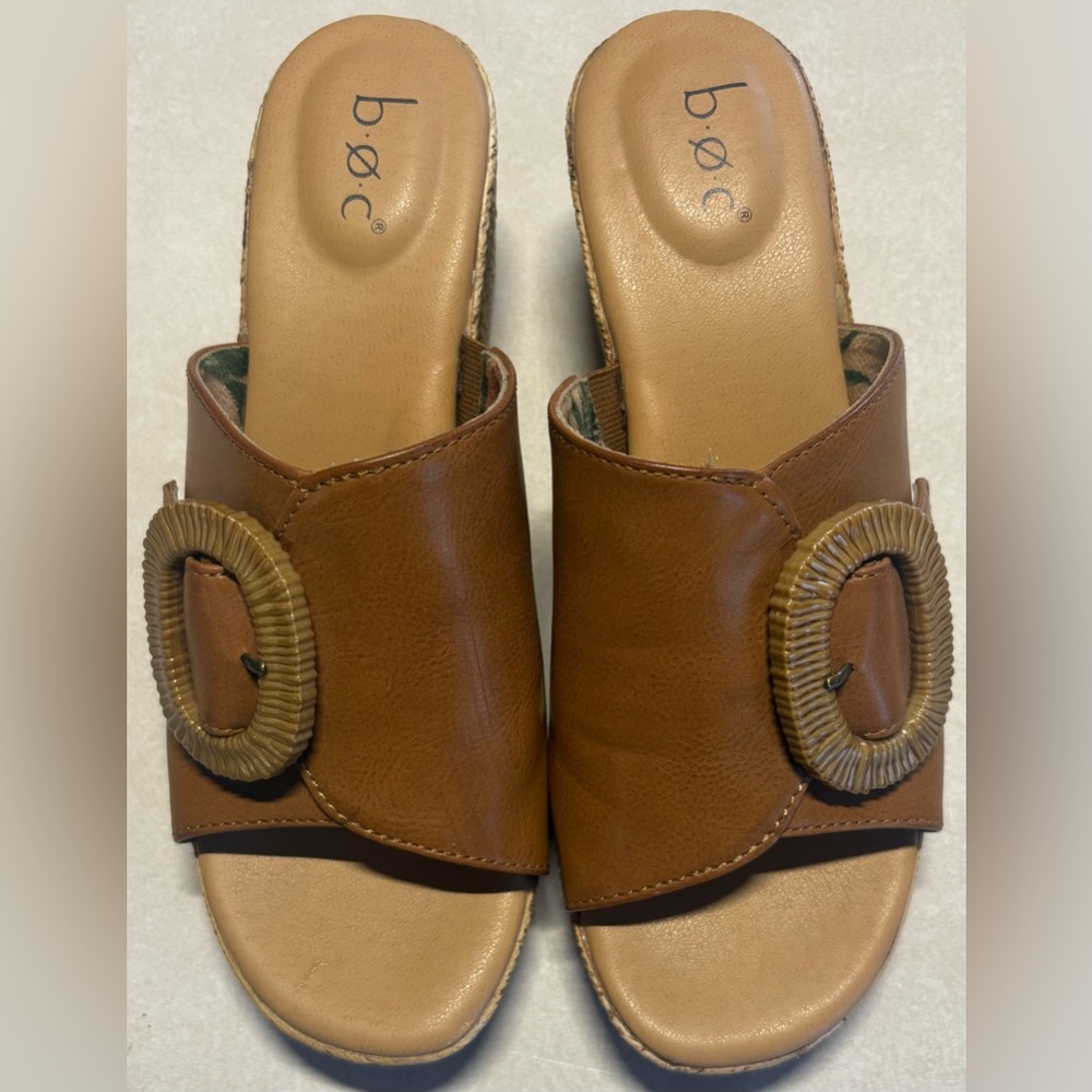 boc Tan Espadrille Mules with Buckle - Picture 2 of 7